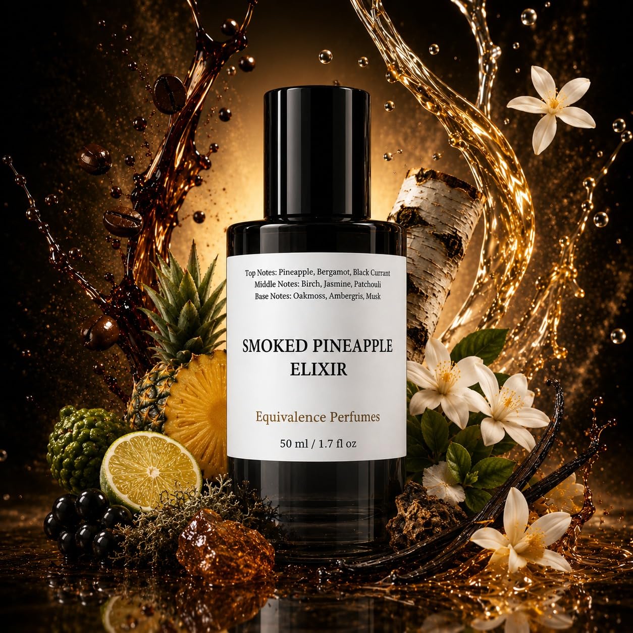 Smoked Pineapple Elixir 60ml – Extrait de Parfum for Women & Men – High Concentration Perfume Spray – Pineapple, Bergamot, Birch & Musk Scent – Long Lasting Unisex Parfum