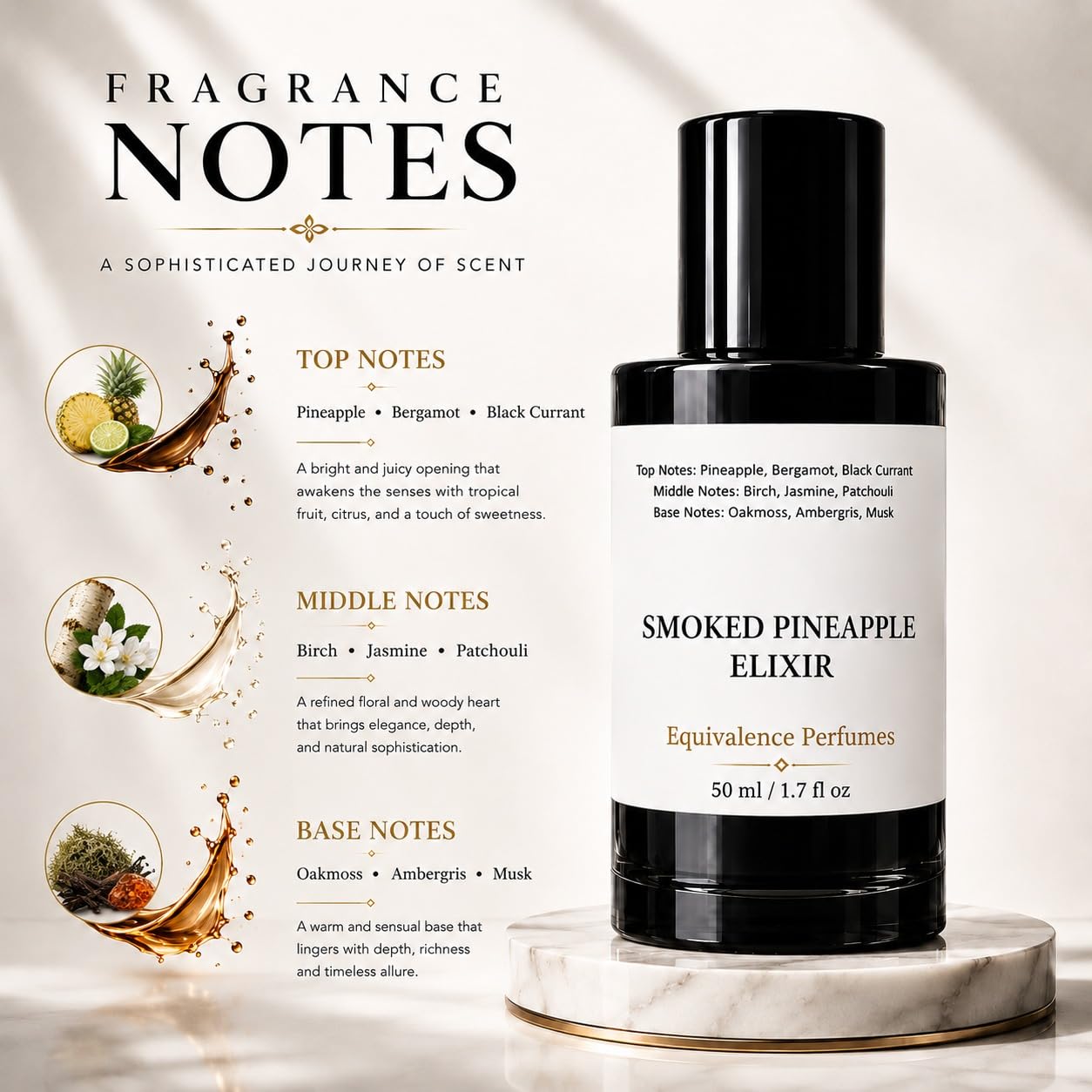 Smoked Pineapple Elixir 60ml – Extrait de Parfum for Women & Men – High Concentration Perfume Spray – Pineapple, Bergamot, Birch & Musk Scent – Long Lasting Unisex Parfum