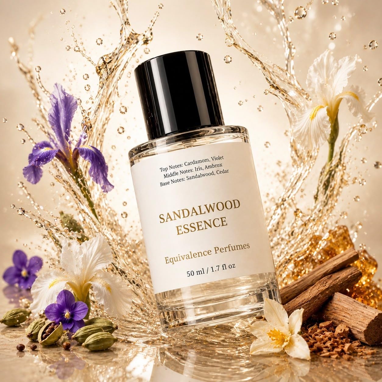 Sandawood Essence Elixir 50 ml – Inspired by Inspired by Santal 33 – High Concentration Perfume Spray – Cardamom, Violet, Sandalwood– Long Lasting Unisex Parfum