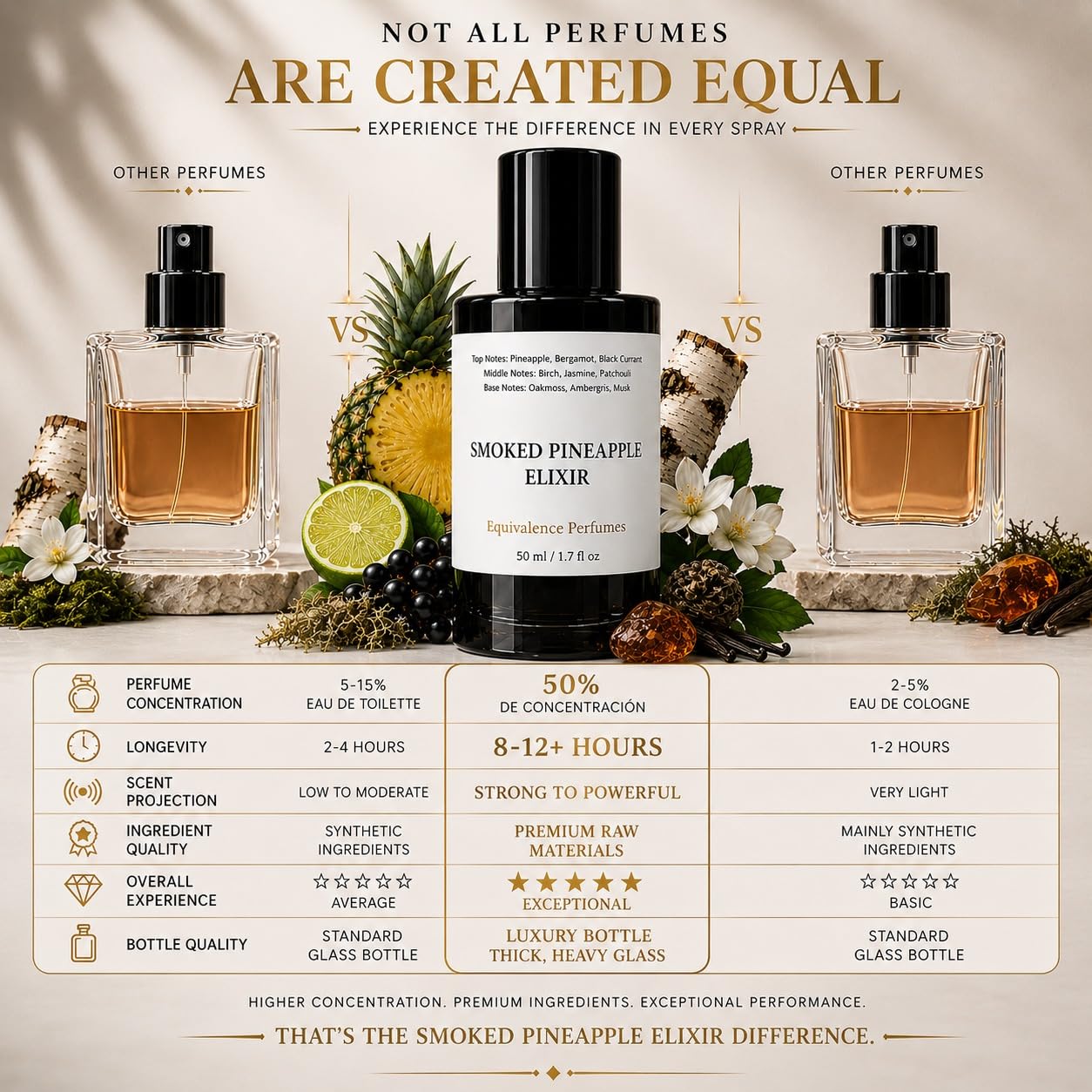 Smoked Pineapple Elixir 60ml – Extrait de Parfum for Women & Men – High Concentration Perfume Spray – Pineapple, Bergamot, Birch & Musk Scent – Long Lasting Unisex Parfum