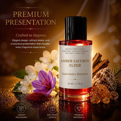 Amber Saffron Elixir 60ml – Inspired by Baccarat Rouge 540 Fragrance for Women & Men – High Concentration Perfume Spray – Saffron, Jasmine & Amberwood Scent – Long Lasting Unisex Parfum