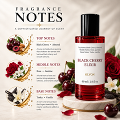 Black Cherry Elixir 60 ml – Inspired by Lost Cherry – Black Cherry & Almond – Rose & Jasmine – Tonka Bean & Vanilla – High Concentration Long-Lasting Fruity Floral Gourmand Perfume Spray for Women