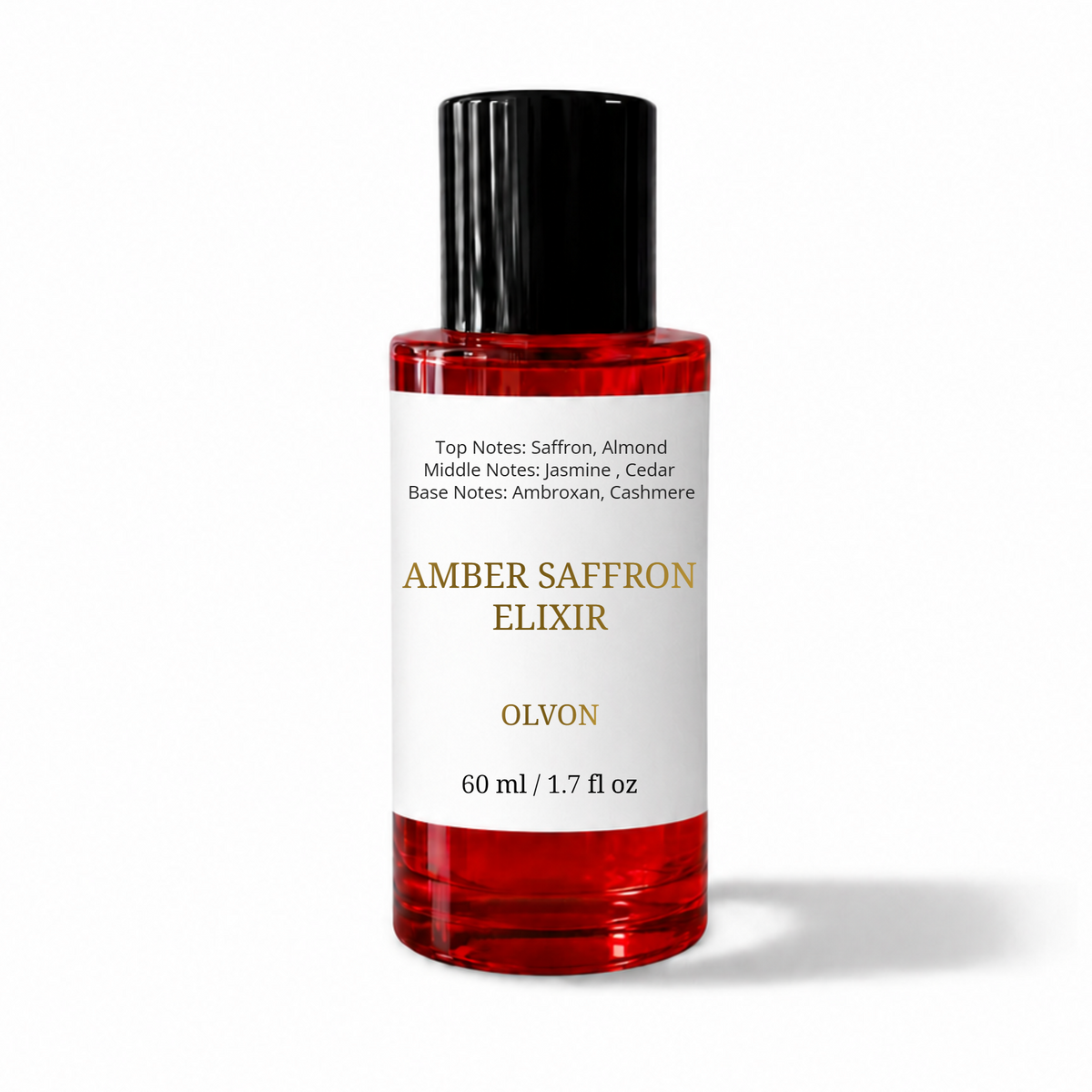 Amber Saffron Elixir 60ml – Inspired by Baccarat Rouge 540 Fragrance for Women & Men – High Concentration Perfume Spray – Saffron, Jasmine & Amberwood Scent – Long Lasting Unisex Parfum