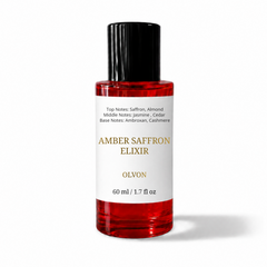 Amber Saffron Elixir 60ml – Inspired by Baccarat Rouge 540 Fragrance for Women & Men – High Concentration Perfume Spray – Saffron, Jasmine & Amberwood Scent – Long Lasting Unisex Parfum